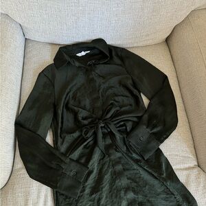 BB Dakota Dark Green Long Sleeve Dress